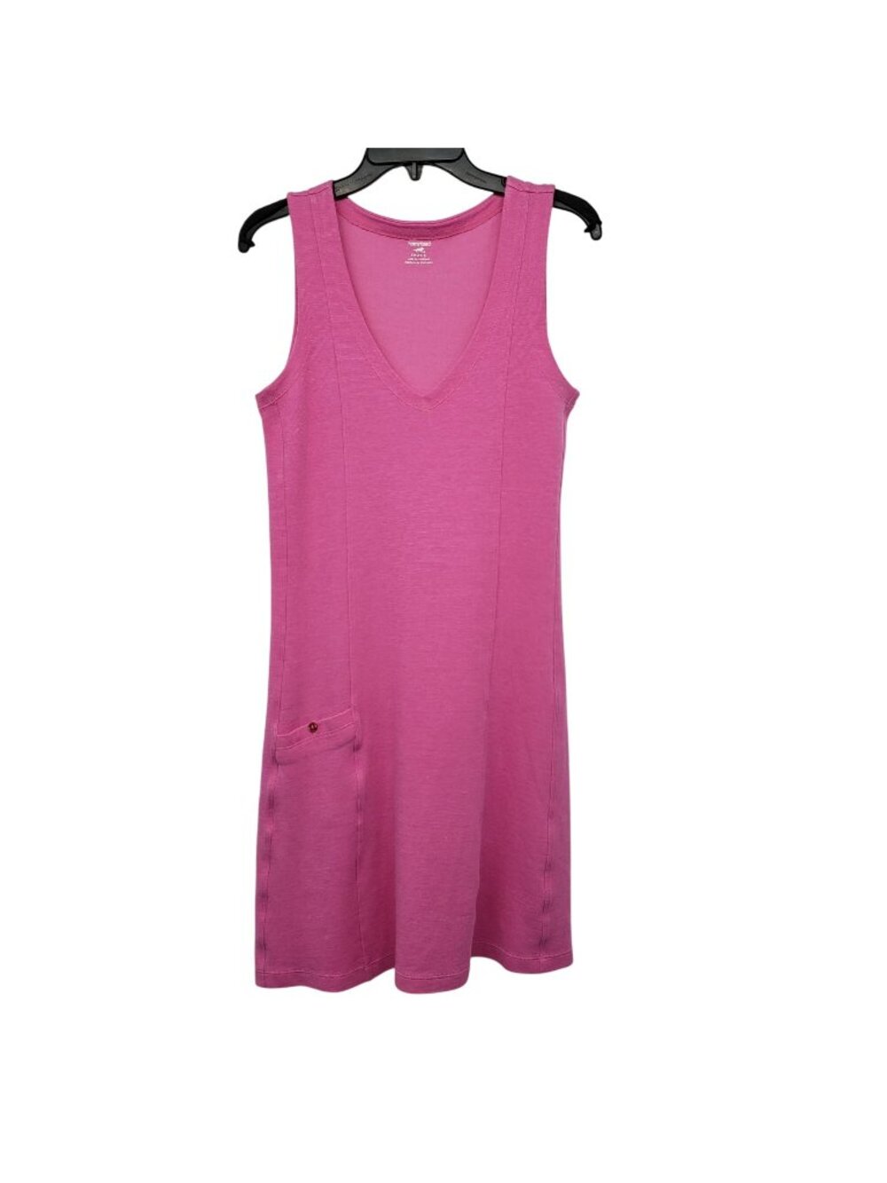 Toad & Co Pink V Neck Sleeveless Mini Tank Dress Flexcel Shift Cute Athletic